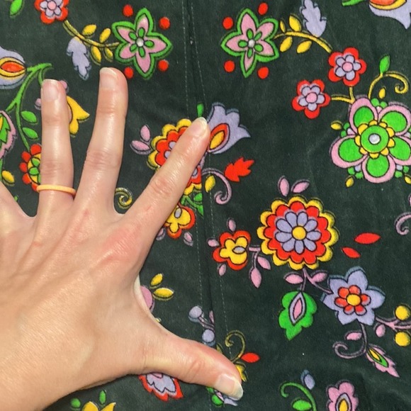 Vintage homemade velvety renaissance Prairie floral maxi dress medium/large - Picture 4 of 5